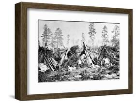 Yosemite Indian Huts, C.1870s-American Photographer-Framed Photographic Print