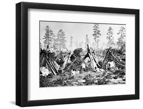 Yosemite Indian Huts, C.1870s-American Photographer-Framed Photographic Print