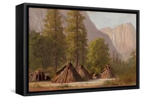 Yosemite Indian Village, 1874-Raymond Dabb Yelland-Framed Stretched Canvas