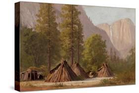 Yosemite Indian Village, 1874-Raymond Dabb Yelland-Stretched Canvas