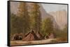 Yosemite Indian Village, 1874-Raymond Dabb Yelland-Framed Stretched Canvas