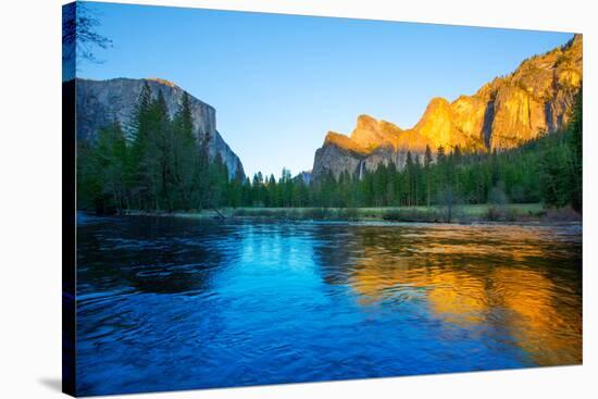 Yosemite Merced River El Capitan and Half Dome in California National Parks US-holbox-Stretched Canvas