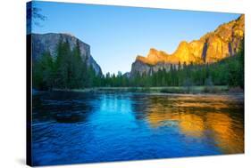 Yosemite Merced River El Capitan and Half Dome in California National Parks US-holbox-Stretched Canvas