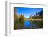 Yosemite Merced River El Capitan and Half Dome in California National Parks US-holbox-Framed Premium Photographic Print