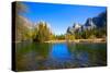 Yosemite Merced River El Capitan and Half Dome in California National Parks US-holbox-Stretched Canvas