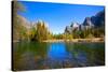 Yosemite Merced River El Capitan and Half Dome in California National Parks US-holbox-Stretched Canvas