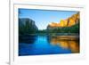 Yosemite Merced River El Capitan and Half Dome in California National Parks US-holbox-Framed Photographic Print