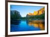 Yosemite Merced River El Capitan and Half Dome in California National Parks US-holbox-Framed Photographic Print