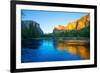 Yosemite Merced River El Capitan and Half Dome in California National Parks US-holbox-Framed Photographic Print