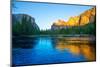 Yosemite Merced River El Capitan and Half Dome in California National Parks US-holbox-Mounted Photographic Print