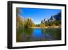 Yosemite Merced River El Capitan and Half Dome in California National Parks US-holbox-Framed Photographic Print