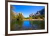 Yosemite Merced River El Capitan and Half Dome in California National Parks US-holbox-Framed Photographic Print