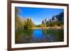 Yosemite Merced River El Capitan and Half Dome in California National Parks US-holbox-Framed Photographic Print