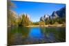 Yosemite Merced River El Capitan and Half Dome in California National Parks US-holbox-Mounted Photographic Print