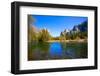 Yosemite Merced River El Capitan and Half Dome in California National Parks US-holbox-Framed Photographic Print