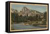 Yosemite National Park, CA - View of Half Dome from Valley Floor-Lantern Press-Framed Stretched Canvas