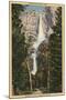 Yosemite National Park, CA - View of Yosemite Falls & Valley-Lantern Press-Mounted Art Print