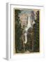Yosemite National Park, CA - View of Yosemite Falls & Valley-Lantern Press-Framed Art Print