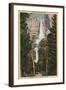 Yosemite National Park, CA - View of Yosemite Falls & Valley-Lantern Press-Framed Art Print