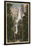 Yosemite National Park, CA - View of Yosemite Falls & Valley-Lantern Press-Framed Art Print