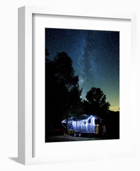 Yosemite National Park, California: an Airstream Parked Just Outside the Park in El Portal.-Ian Shive-Framed Premium Photographic Print