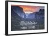 Yosemite National Park, California - Climb the Mountains John Muir Quote-Lantern Press-Framed Art Print