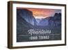 Yosemite National Park, California - Climb the Mountains John Muir Quote-Lantern Press-Framed Art Print