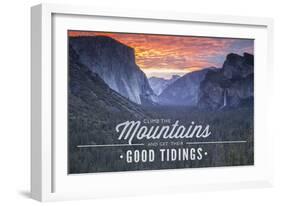 Yosemite National Park, California - Climb the Mountains John Muir Quote-Lantern Press-Framed Art Print