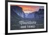 Yosemite National Park, California - Climb the Mountains John Muir Quote-Lantern Press-Framed Art Print