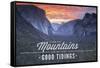 Yosemite National Park, California - Climb the Mountains John Muir Quote-Lantern Press-Framed Stretched Canvas