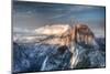 Yosemite National Park, California: Clouds Roll in on Half Dome as Sunset Falls on the Valley-Brad Beck-Mounted Premium Photographic Print