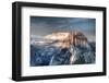 Yosemite National Park, California: Clouds Roll in on Half Dome as Sunset Falls on the Valley-Brad Beck-Framed Photographic Print