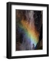 Yosemite National Park, California: Detail of a Rainbow Emerging from the Mist of Yosemite Falls-Ian Shive-Framed Photographic Print