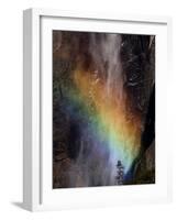 Yosemite National Park, California: Detail of a Rainbow Emerging from the Mist of Yosemite Falls-Ian Shive-Framed Photographic Print