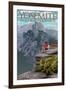 Yosemite National Park, California - Glacier Point and Half Dome-Lantern Press-Framed Art Print