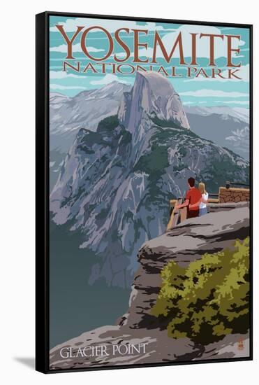 Yosemite National Park, California - Glacier Point and Half Dome-Lantern Press-Framed Stretched Canvas