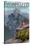 Yosemite National Park, California - Glacier Point and Half Dome-Lantern Press-Stretched Canvas