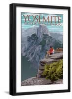 Yosemite National Park, California - Glacier Point and Half Dome-Lantern Press-Framed Art Print