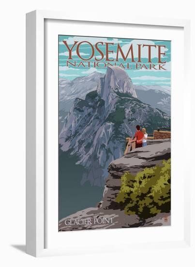 Yosemite National Park, California - Glacier Point and Half Dome-Lantern Press-Framed Art Print