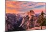 Yosemite National Park, California - Half Dome and Sunset-Lantern Press-Mounted Art Print