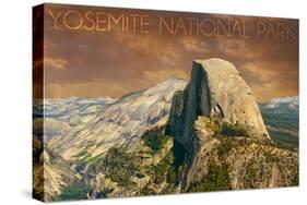 Yosemite National Park, California - Half Dome from Glacier Point-Lantern Press-Stretched Canvas