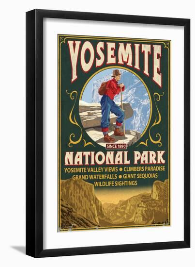 Yosemite National Park, California - Half Dome-Lantern Press-Framed Art Print