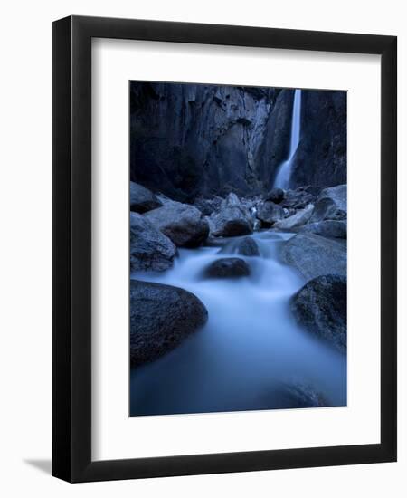 Yosemite National Park, California: Lower Yosemite Falls under Moonlight.-Ian Shive-Framed Premium Photographic Print