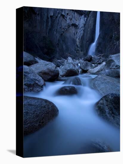 Yosemite National Park, California: Lower Yosemite Falls under Moonlight.-Ian Shive-Stretched Canvas