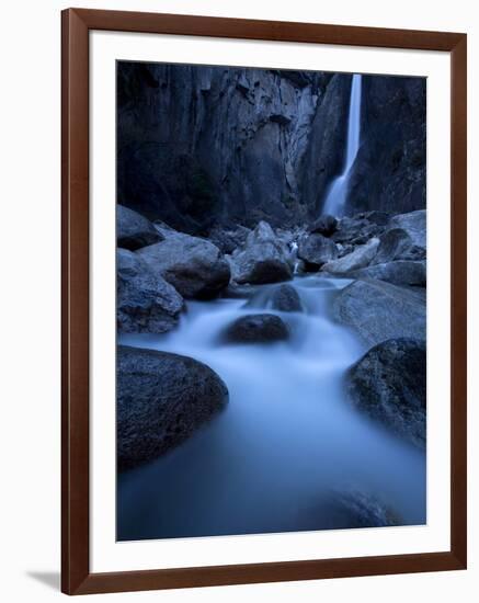 Yosemite National Park, California: Lower Yosemite Falls under Moonlight.-Ian Shive-Framed Photographic Print