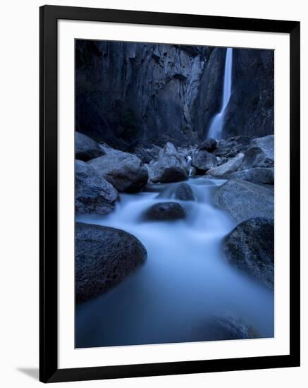 Yosemite National Park, California: Lower Yosemite Falls under Moonlight.-Ian Shive-Framed Photographic Print