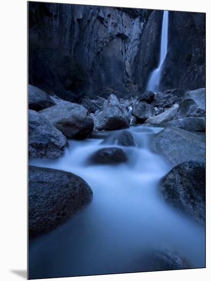 Yosemite National Park, California: Lower Yosemite Falls under Moonlight.-Ian Shive-Mounted Photographic Print