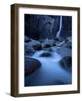 Yosemite National Park, California: Lower Yosemite Falls under Moonlight.-Ian Shive-Framed Photographic Print