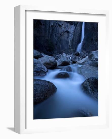 Yosemite National Park, California: Lower Yosemite Falls under Moonlight.-Ian Shive-Framed Photographic Print