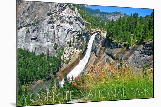 Yosemite National Park, California - Nevada Falls-Lantern Press-Mounted Art Print